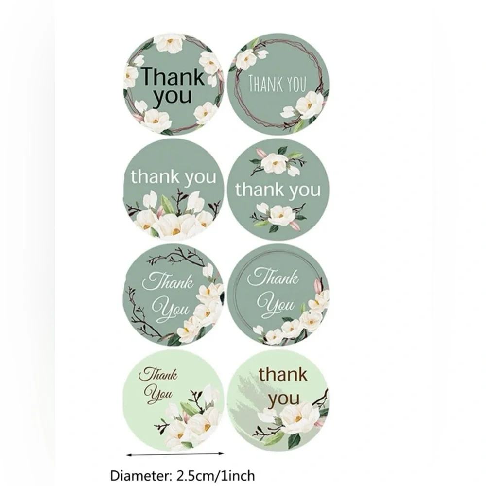 1 ROLL FLORAL THANK YOU STICKER